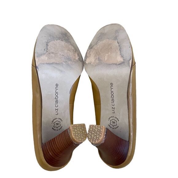 Liz Claiborne ~ Beatrix Open Toe Pump ~ size 7 ~ 3” stacked heel - Picture 7 of 9